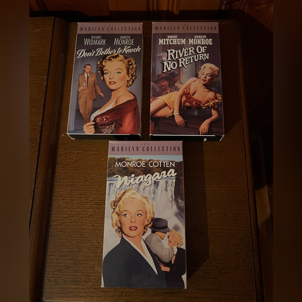 Marilyn Monroe VHS tapes-Don’t Bother to Knock, Niagara, River of No Return
